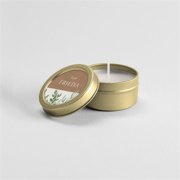 Kerze Taufe Kraftpapier Und Pflanzenmotiv - Vue 3