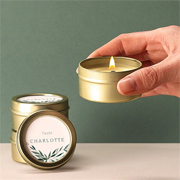 Kerze Taufe Pflanzenschmuck - Vue 2