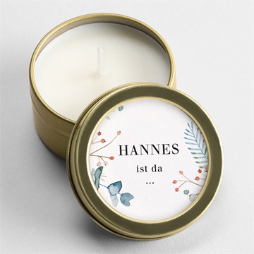 Kerze Geburt Blätterrahmen