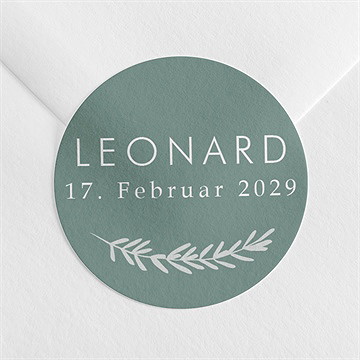 Sticker Geburt silberne blätter