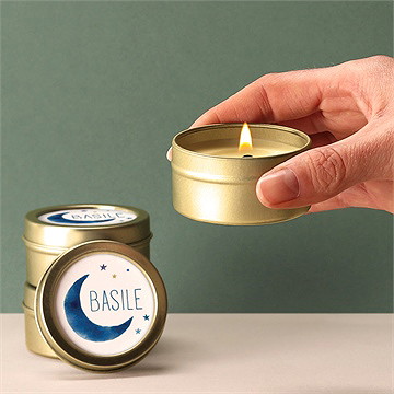 Kerze Geburt sternenhimmel blau - Vue 2