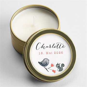 Kerze Geburt blumenkranz rosa