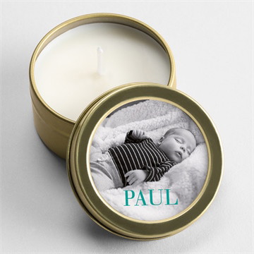 Kerze Geburt mintfarben