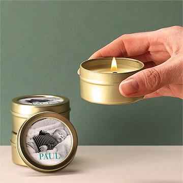 Kerze Geburt mintfarben - Vue 2