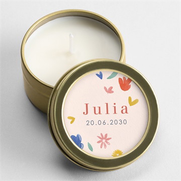 Kerze Geburt flowerpower