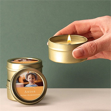 Kerze Kommunion Senfgelb - Vue 2