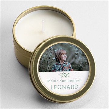 Kerze Kommunion blätter und vergoldung - gold