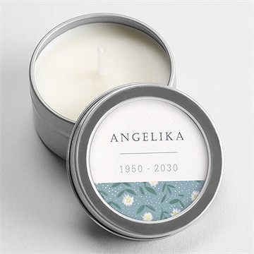 Kerze Trauer blumige skizze