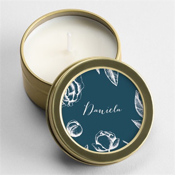 Kerze Trauer Blumenzeichnung