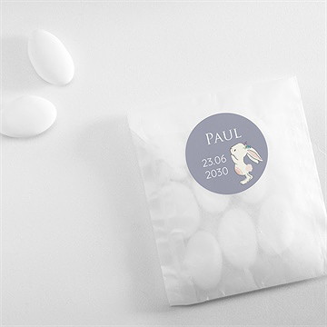 Sticker Geburt magnetkarte kleiner hase - Vue 4