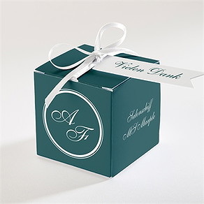 Geschenkbox Hochzeit klassisches monogramm