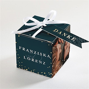 Geschenkbox Hochzeit königsblau - gold