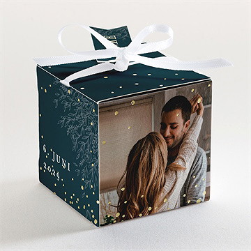 Geschenkbox Hochzeit königsblau - gold - Vue 3