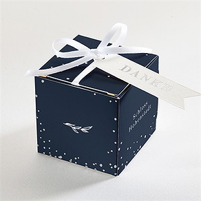 Geschenkbox Hochzeit mineralblau - silber