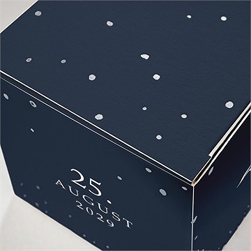 Geschenkbox Hochzeit Mineralblau - Silber - Vue 2