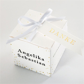 Geschenkbox Hochzeit monogramm - gold - Vue 4