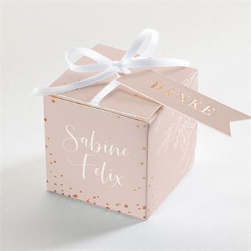 Geschenkbox Hochzeit zartrosa und kupfer