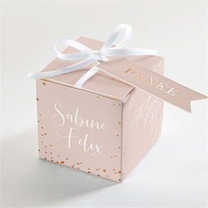 Geschenkbox Hochzeit zartrosa und kupfer - kupfer