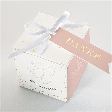 Geschenkbox Hochzeit liebestaube - gold - Vue 4