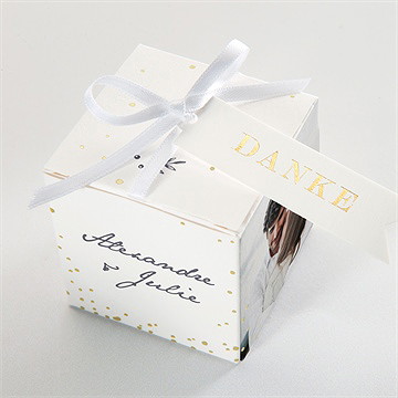 Geschenkbox Hochzeit laub - gold - Vue 4