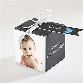 Geschenkbox Taufe blauer engel