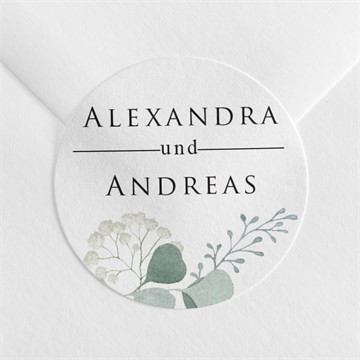 Aufkleber Hochzeit Silber-linde