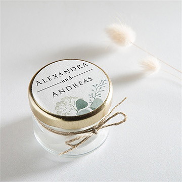 Aufkleber Hochzeit silber-linde - Vue 2