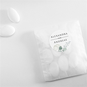 Aufkleber Hochzeit silber-linde - Vue 4