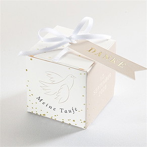Geschenkbox Taufe goldene taube - gold