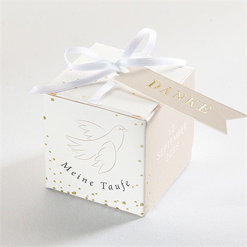 Geschenkbox Taufe goldene taube - gold