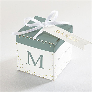 Geschenkbox Taufe initial - gold