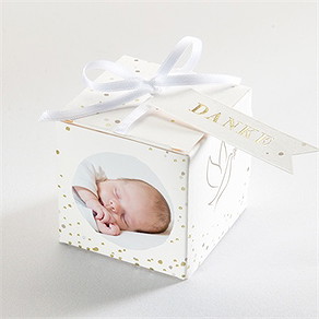 Geschenkbox Taufe taube flieg - gold