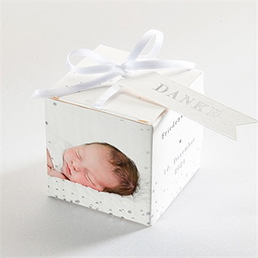Geschenkbox Taufe doppeltes porträt - silber