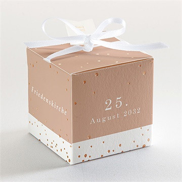 Geschenkbox Taufe goldgravur rosa - kupfer - Vue 3