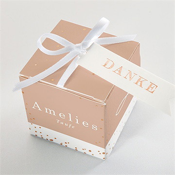 Geschenkbox Taufe goldgravur rosa - kupfer - Vue 4