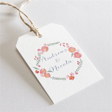 Geschenkanhänger Hochzeit blumenrahmen