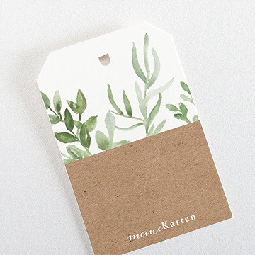 Geschenkanhänger Hochzeit zierliches laub - Vue 3