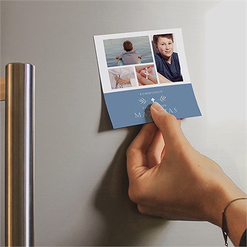 Dankeskarte Kommunion vergiss mich nicht - magnet - vue 2