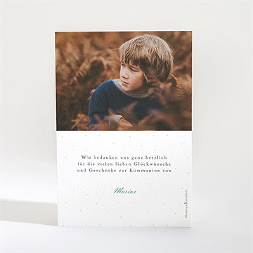 Dankeskarte Kommunion silberner stern - Vue 2