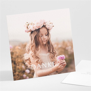 Dankeskarte Kommunion schöner iktus - gold