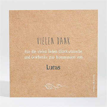 Dankeskarte Kommunion kraftpapierillustration - Vue 2