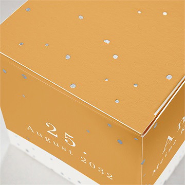 Geschenkbox Kommunion Senfgelb - Silber - Vue 2