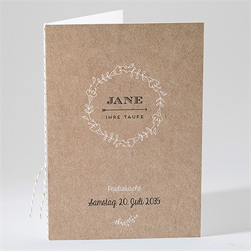 Kirchenheft Taufe taufe in kraftpapier