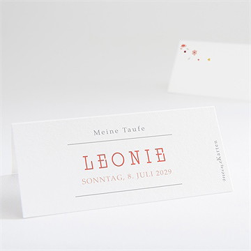 Tischkarte Taufe Blühendes Glück