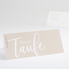 Tischkarte Taufe kupfer schrift
