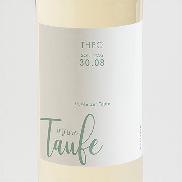 Flaschenetikett Taufe Silbernes Kreuz
