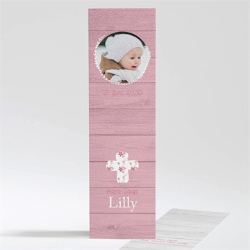 Andenken Taufe rosa schleife