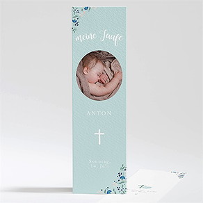 Andenken Taufe zarte blaue blumen
