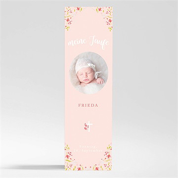 Andenken Taufe Zarte Rosa Blumen - Magnet