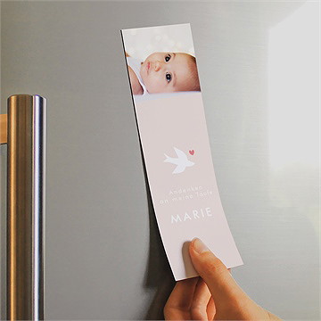 Andenken Taufe taube und blumenkranz - magnet - Vue 2